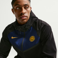 Nike Inter Milan Tech Woven Trainingspak Hooded Full-Zip 2026-2027 Zwart Blauw Goud