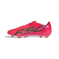 adidas F50 Hyperfast EVO Gras Voetbalschoenen (FG) Felroze Zwart Goud Wit