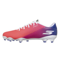 Skechers SKX_2 Academy Gazon Naturel Chaussures de Foot (FG) Blanc Rouge Vif Bleu Rose