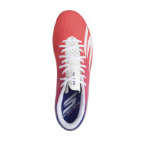 Skechers SKX_2 Academy Gazon Naturel Chaussures de Foot (FG) Blanc Rouge Vif Bleu Rose