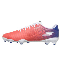 Skechers SKX_2 Club Gazon Naturel Artificiel Chaussures de Foot (MG) Blanc Rouge Vif Bleu Rose