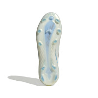 adidas F50 Messi Elite Gazon Naturel Chaussures de Foot (FG) Enfants Blanc Bleu Clair Doré
