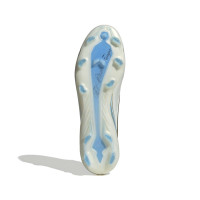 adidas F50 Messi Pro Gazon Naturel Chaussures de Foot (FG) Blanc Bleu Clair Doré