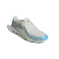 adidas F50 Messi Pro Gazon Naturel Chaussures de Foot (FG) Blanc Bleu Clair Doré