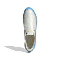 adidas F50 Messi League Gazon Naturel Chaussures de Foot (FG) Blanc Bleu Clair Doré