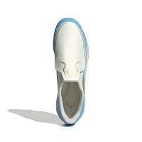 adidas F50 Messi League Sans Lacets Gazon Naturel Chaussures de Foot (FG) Enfants Blanc Bleu Clair Doré