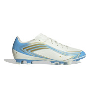 adidas F50 Messi Club Gras / Kunstgras Voetbalschoenen (MG) Wit Lichtblauw Goud