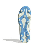 adidas F50 Messi Club Gras / Kunstgras Voetbalschoenen (MG) Kids Wit Lichtblauw Goud