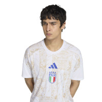 adidas Italie Pre-Match Maillot d'Entraînement 2026-2028 Blanc Doré Bleu