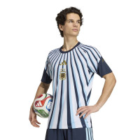 adidas Argentine Pre-Match Maillot d'Entraînement 2026-2028 Blanc Bleu Foncé Bleu Clair