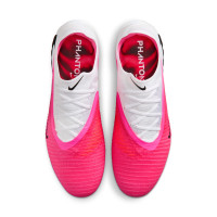 Nike Phantom 6 Low Elite Gazon Naturel Chaussures de Foot (FG) Blanc Rose Vif Noir