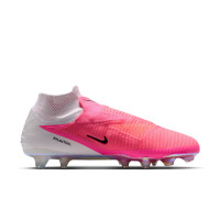 Nike Phantom 6 High Elite Gazon Naturel Chaussures de Foot (FG) Blanc Rose Vif Noir