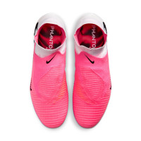 Nike Phantom 6 High Elite Gazon Naturel Chaussures de Foot (FG) Blanc Rose Vif Noir