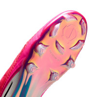 Nike Phantom 6 High Elite Gazon Naturel Chaussures de Foot (FG) Blanc Rose Vif Noir