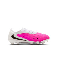 Nike Phantom 6 Low Pro Gazon Naturel Artificiel Chaussures de Foot (MG) Blanc Rose Vif Noir