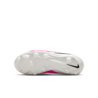 Nike Phantom 6 Low Pro Gazon Naturel Artificiel Chaussures de Foot (MG) Blanc Rose Vif Noir