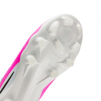 Nike Phantom 6 Low Pro Gazon Naturel Artificiel Chaussures de Foot (MG) Blanc Rose Vif Noir