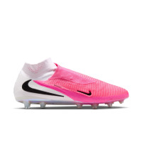 Nike Phantom 6 High Elite Gazon Artificiel Chaussures de Foot (AG) Blanc Rose Vif Noir