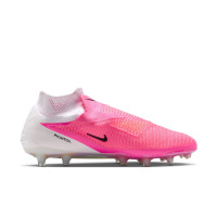 Nike Phantom 6 High Elite Gazon Artificiel Chaussures de Foot (AG) Blanc Rose Vif Noir