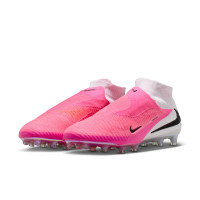 Nike Phantom 6 High Elite Gazon Artificiel Chaussures de Foot (AG) Blanc Rose Vif Noir
