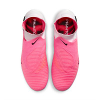 Nike Phantom 6 High Elite Gazon Artificiel Chaussures de Foot (AG) Blanc Rose Vif Noir