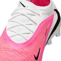 Nike Phantom 6 Low Elite Gazon Artificiel Chaussures de Foot (AG) Blanc Rose Vif Noir