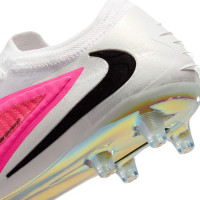 Nike Phantom 6 Low Elite Gazon Artificiel Chaussures de Foot (AG) Blanc Rose Vif Noir