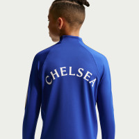 Nike Chelsea Strike Trainingstrui 1/4-Zip 2026-2027 Kids Blauw Goudgeel Wit