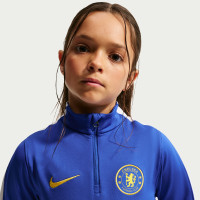 Nike Chelsea Strike Trainingstrui 1/4-Zip 2026-2027 Kids Blauw Goudgeel Wit