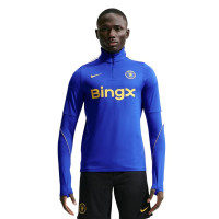 Survêtement Nike Chelsea Strike 1/4-Zip 2026-2027 bleu foncé, bleu foncé, jaune doré