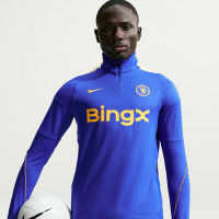 Survêtement Nike Chelsea Strike 1/4-Zip 2026-2027 bleu foncé, bleu foncé, jaune doré