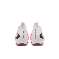 Nike Phantom 6 High Academy Gazon Naturel Artificiel Chaussures de Foot (MG) Enfants Blanc Rose Vif Noir
