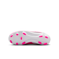 Nike Phantom 6 High Club Gazon Naturel Artificiel Chaussures de Foot (MG) Enfants Blanc Rose Vif Noir
