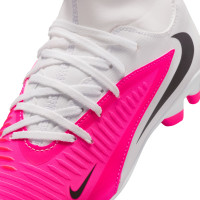 Nike Phantom 6 High Club Gazon Naturel Artificiel Chaussures de Foot (MG) Enfants Blanc Rose Vif Noir