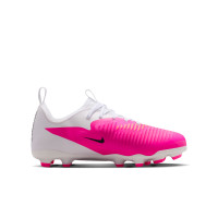 Nike Phantom 6 Low Academy Gazon Naturel Artificiel Chaussures de Foot (MG) Enfants Blanc Rose Vif Noir