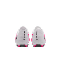 Nike Phantom 6 Low Club Gazon Naturel Artificiel Chaussures de Foot (MG) Enfants Blanc Rose Vif Noir