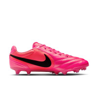 Nike Tiempo Ligera Pro Gazon Naturel Chaussures de Foot (FG) Rose Vif Noir