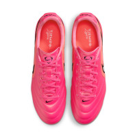 Nike Tiempo Ligera Pro Gazon Naturel Chaussures de Foot (FG) Rose Vif Noir