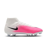 Nike Zoom Mercurial Superfly 11 Academy Gazon Naturel Artificiel Chaussures de Foot (MG) Rose Vif Blanc Noir