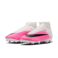 Nike Zoom Mercurial Superfly 11 Academy Gazon Naturel Artificiel Chaussures de Foot (MG) Rose Vif Blanc Noir