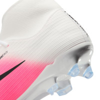 Nike Zoom Mercurial Superfly 11 Academy Gazon Naturel Artificiel Chaussures de Foot (MG) Rose Vif Blanc Noir