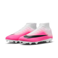 Nike Zoom Mercurial Superfly 11 Club Gazon Naturel Artificiel Chaussures de Foot (MG) Rose Vif Blanc Noir