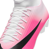 Nike Zoom Mercurial Superfly 11 Club Gazon Naturel Artificiel Chaussures de Foot (MG) Rose Vif Blanc Noir