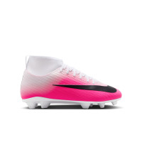 Nike Zoom Mercurial Superfly 11 Club Gazon Naturel Artificiel Chaussures de Foot (MG) Enfants Rose Vif Blanc Noir
