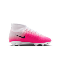 Nike Zoom Mercurial Superfly 11 Club Gazon Naturel Artificiel Chaussures de Foot (MG) Enfants Rose Vif Blanc Noir