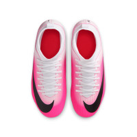 Nike Zoom Mercurial Superfly 11 Club Gazon Naturel Artificiel Chaussures de Foot (MG) Enfants Rose Vif Blanc Noir