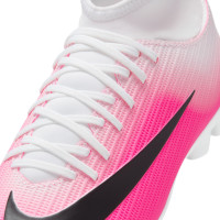 Nike Zoom Mercurial Superfly 11 Club Gazon Naturel Artificiel Chaussures de Foot (MG) Enfants Rose Vif Blanc Noir
