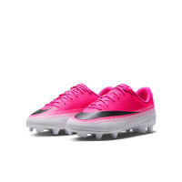 Nike Mercurial Vapor 17 Club Gazon Naturel Gazon Artificiel Chaussures de Foot (MG) Enfants Rose Vif Blanc Noir