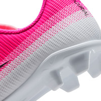 Nike Mercurial Vapor 17 Club Gazon Naturel Gazon Artificiel Chaussures de Foot (MG) Enfants Rose Vif Blanc Noir