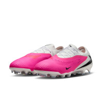 Nike Phantom 6 Low Pro Gazon Naturel Chaussures de Foot (FG) Blanc Rose Vif Noir